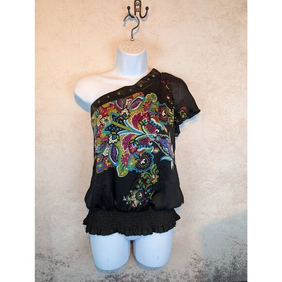 Soulmates silky one shoulder top size large - Picture 1 of 8